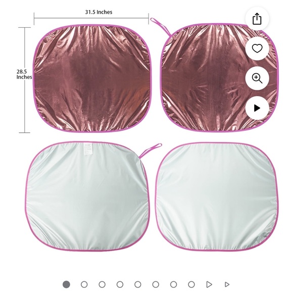 Pink Color Twist Car Windshield Sun Shade, Size 28.5" × 31.5" | Pink 2 Count - Picture 5 of 7